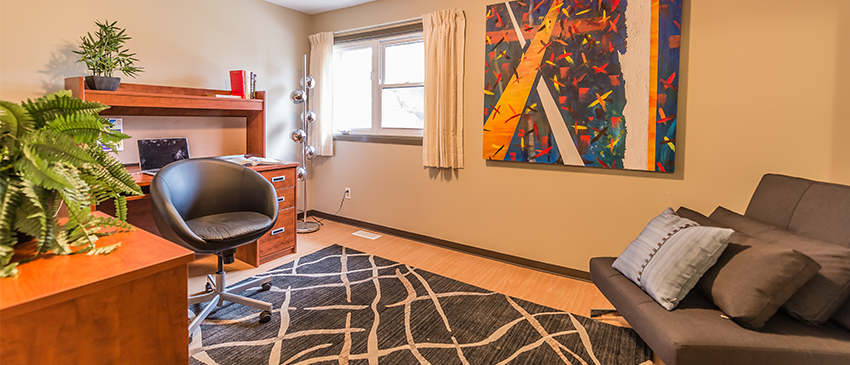 View inside an apartment bedroom